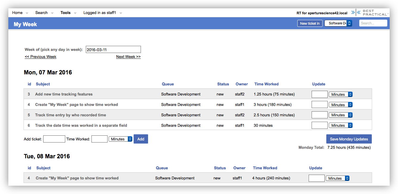 Basics with TimeTracking