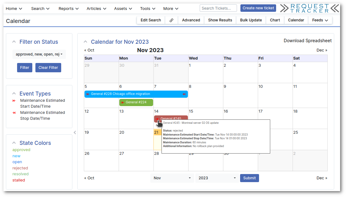 Calendar Overview